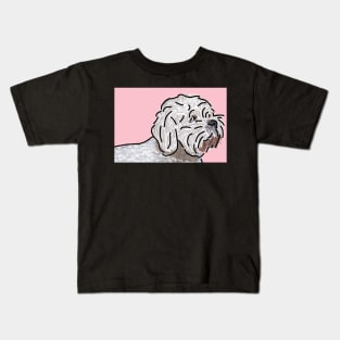 Bichon Frise Dog on Pink Kids T-Shirt